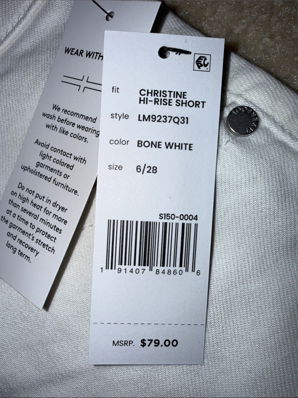 Liverpool White Frayed Hem Denim Shorts - Picture 5 of 7